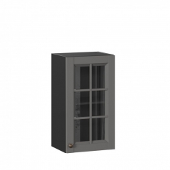 Шкаф кухонный 400 со стеклом Амели-3 ЛД 299.320.000.026 Черный Оникс серый